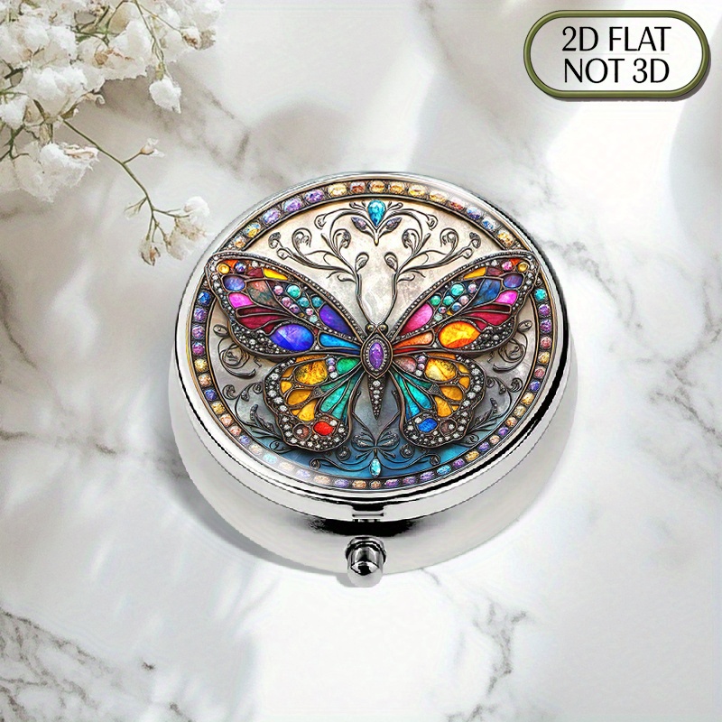 Travel Accessories As Gifts - 1 szt. płaskiego, przenośnego, okrągłego metalowego