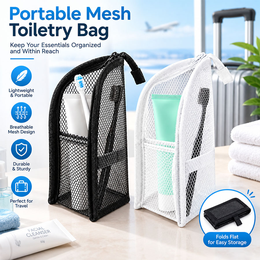 1 szt. Przenośna siatkowa kosm – Travel Accessories Organizer Bag recenzja i cena